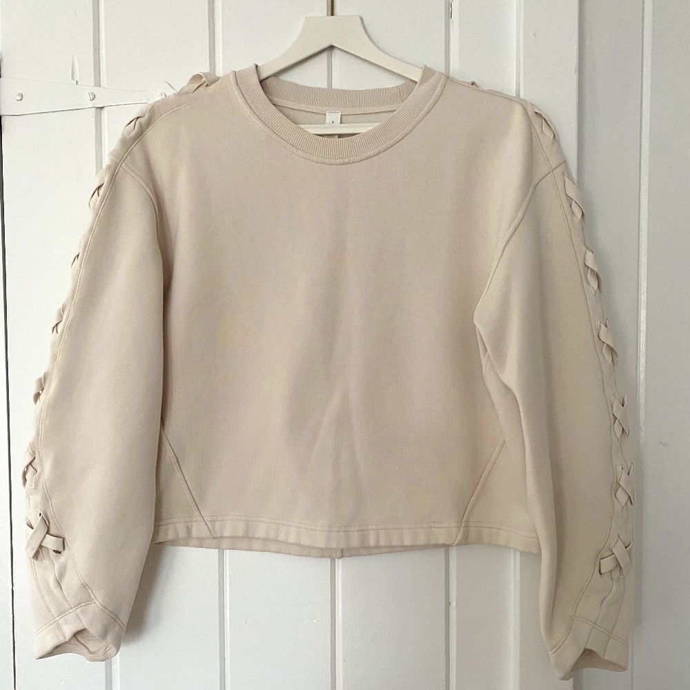 Lululemon Braided Sleeve Pullover White Opal